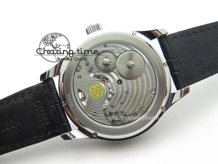 MIROTIME 0120 UrbanStyle Portuguese Tourbillon Power Reserve Moonphase SS White Dial On Black Leather Strap 7318